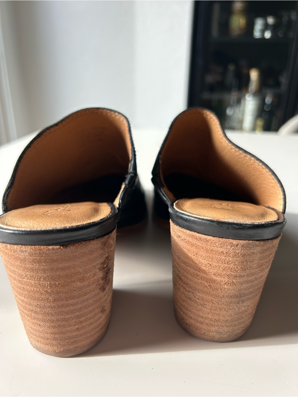 Women’s Madewell Black Leather Block Heel Mule - Picture 7 of 9